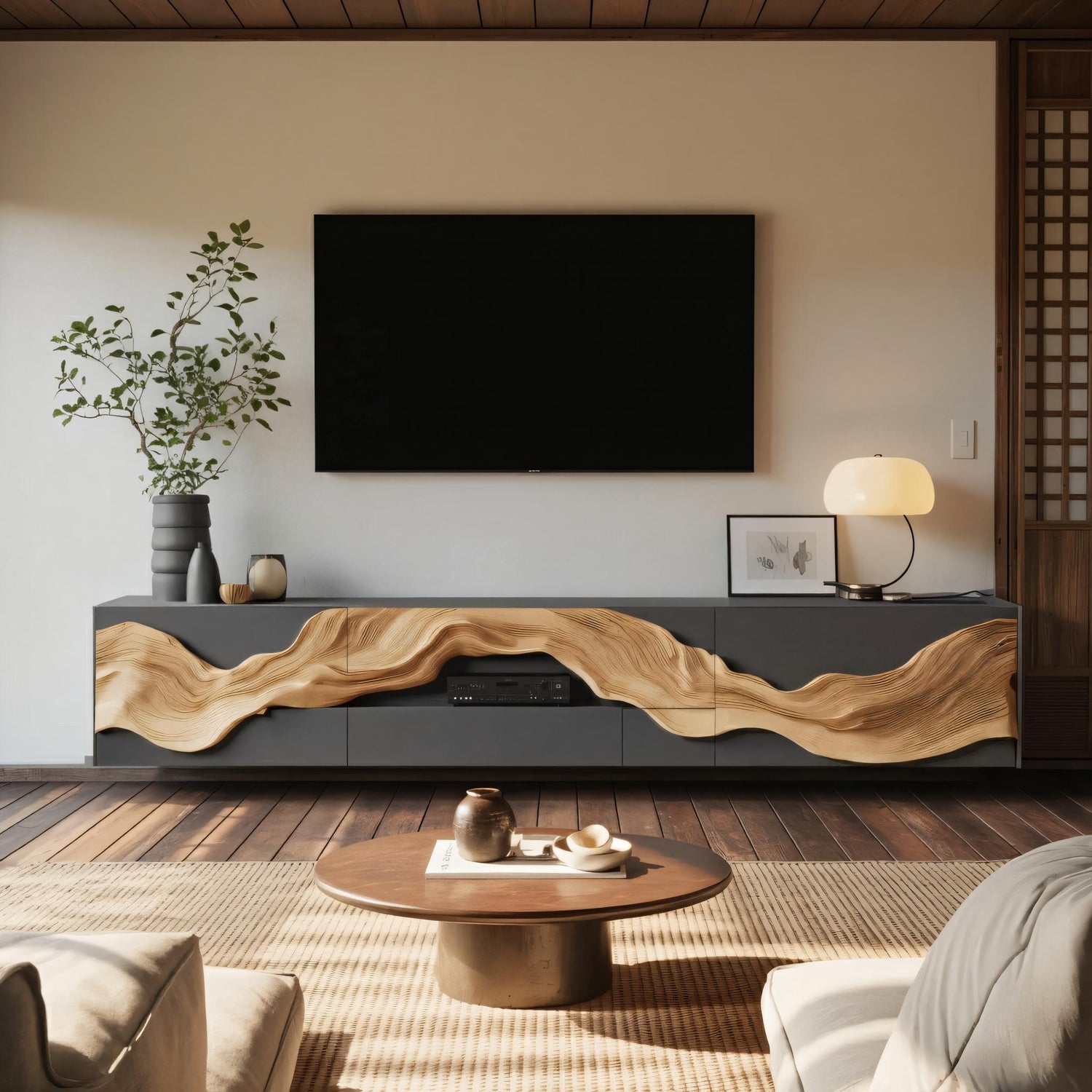Handcrafted Wooden TV Cabinet For Furniture Decor