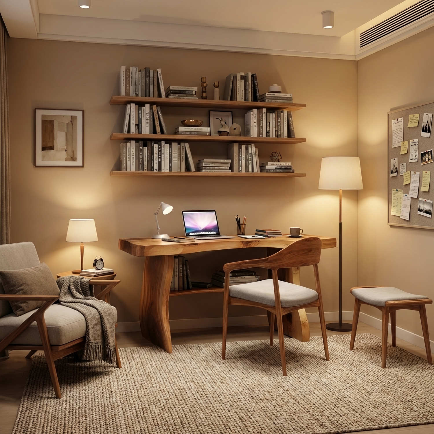 Modern Solid Wood Desk For Minimalist Home Office Design