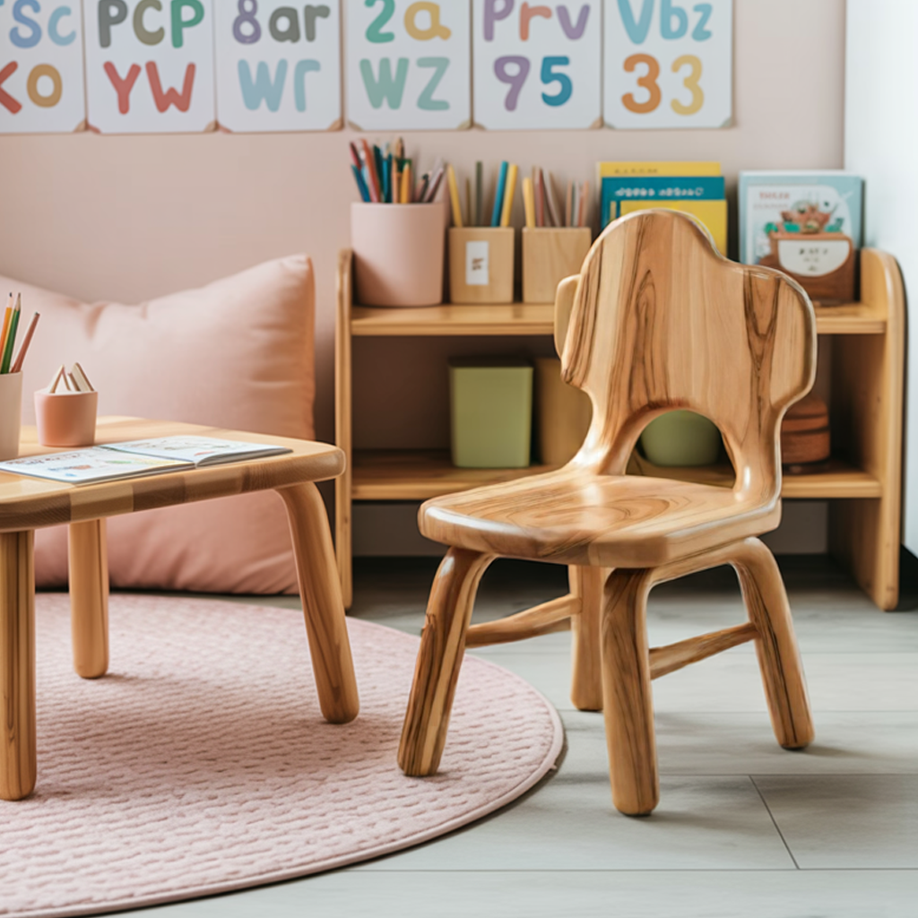 Montessori Toddler Chair With Cute Backrest For Playroom Nursery And Preschool