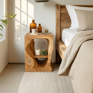 Mid Century Wooden Nightstand For Chic Bedroom Set