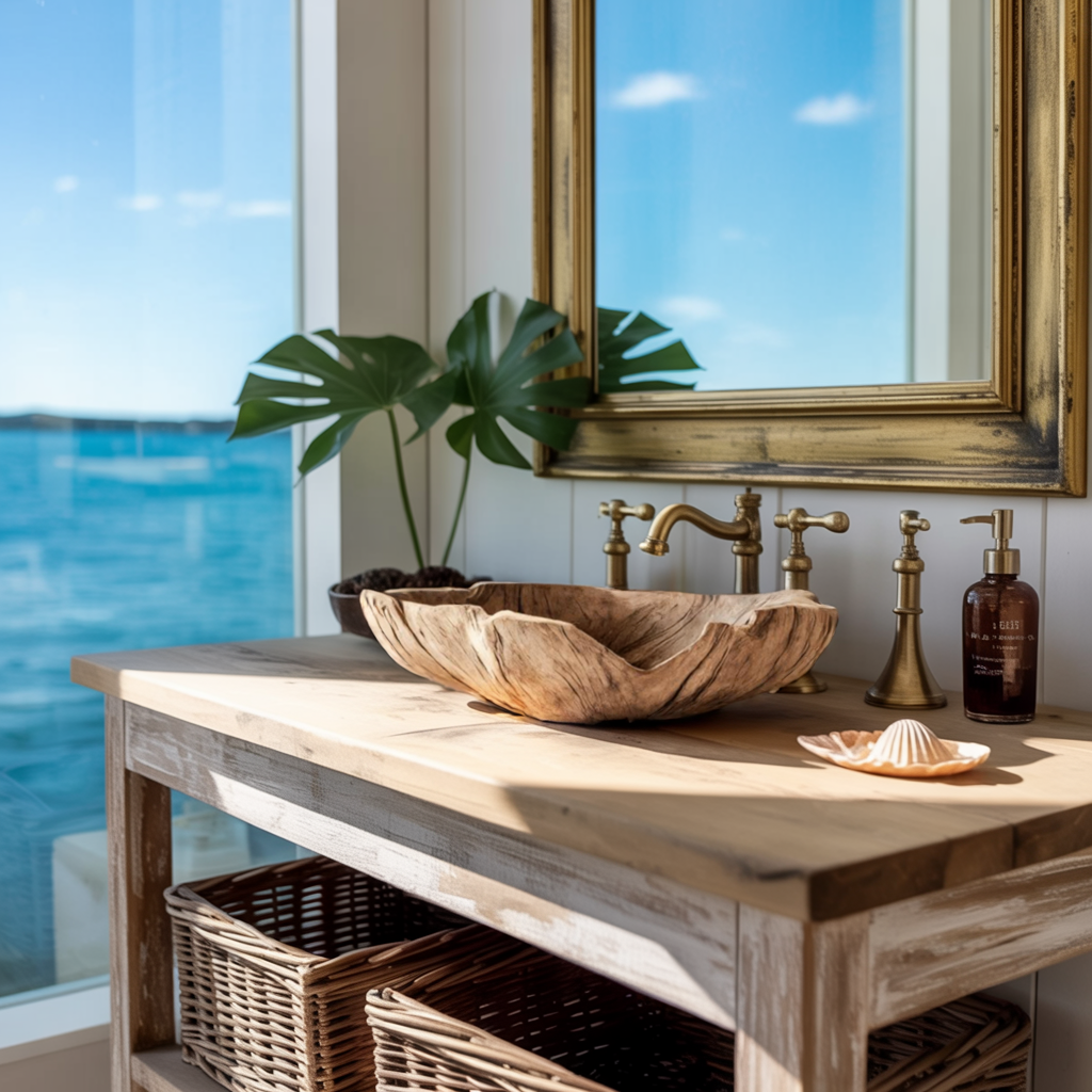 Farmhouse Handcrafted Wooden Vessel Sink For Bathroom
