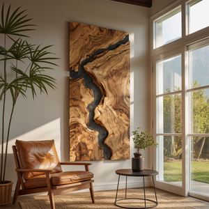 Mid Century Wooden Wall Art Sculpture For Entryway