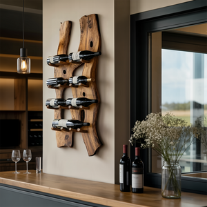 Handcrafted Wall Mount Wine Holder For Living Room