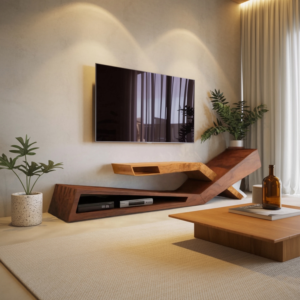 Contemporary Artistic TV Stand Modern Living Room Display