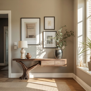 Farmhouse Wooden Console Table For Rustic Bedroom
