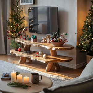 Farmhouse Solid Wood TV Console For Holiday Gift Furniture Design