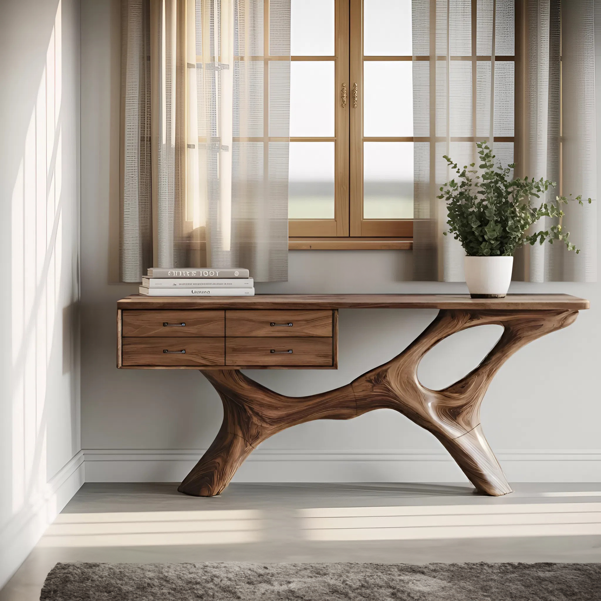 Rustic Live Edge Entryway Table For Bedroom Cozy And Warm Accent