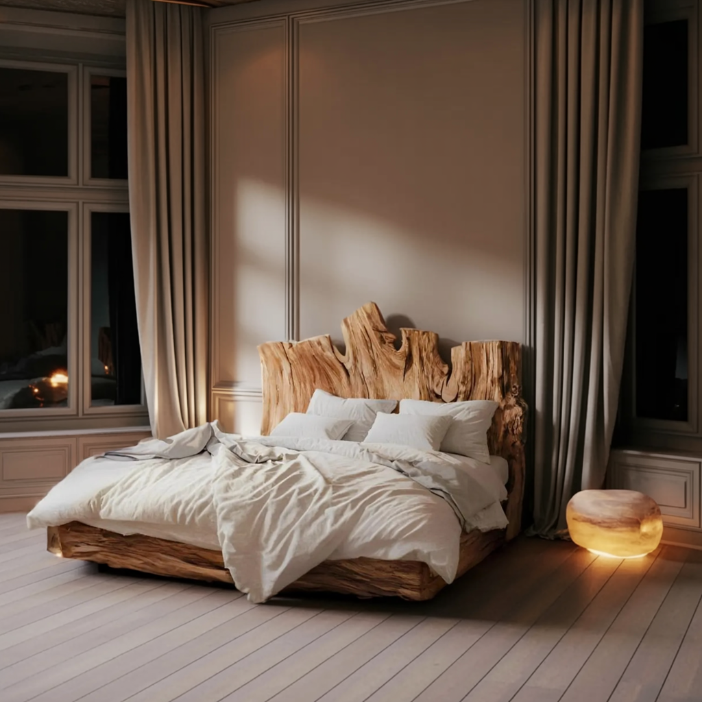 Rustic Live Edge Headboard For King Or Queen Bed