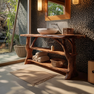 Farmhouse Handcrafted Live Edge Bathroom Vanity For Bathroom Decor