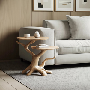 Farmhouse Solid Wood End Table For Living Room Decor And Storage