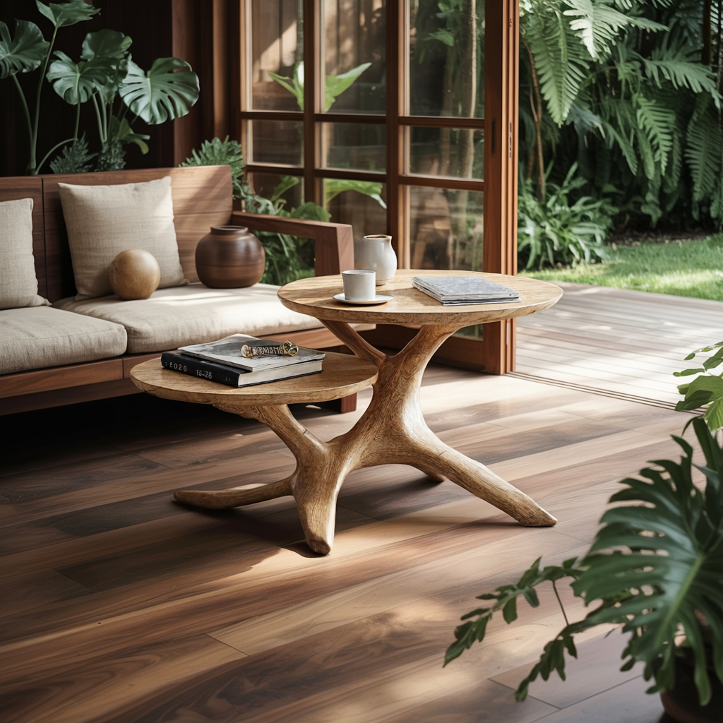 Mid Century Live Edge End Table Entryway Design