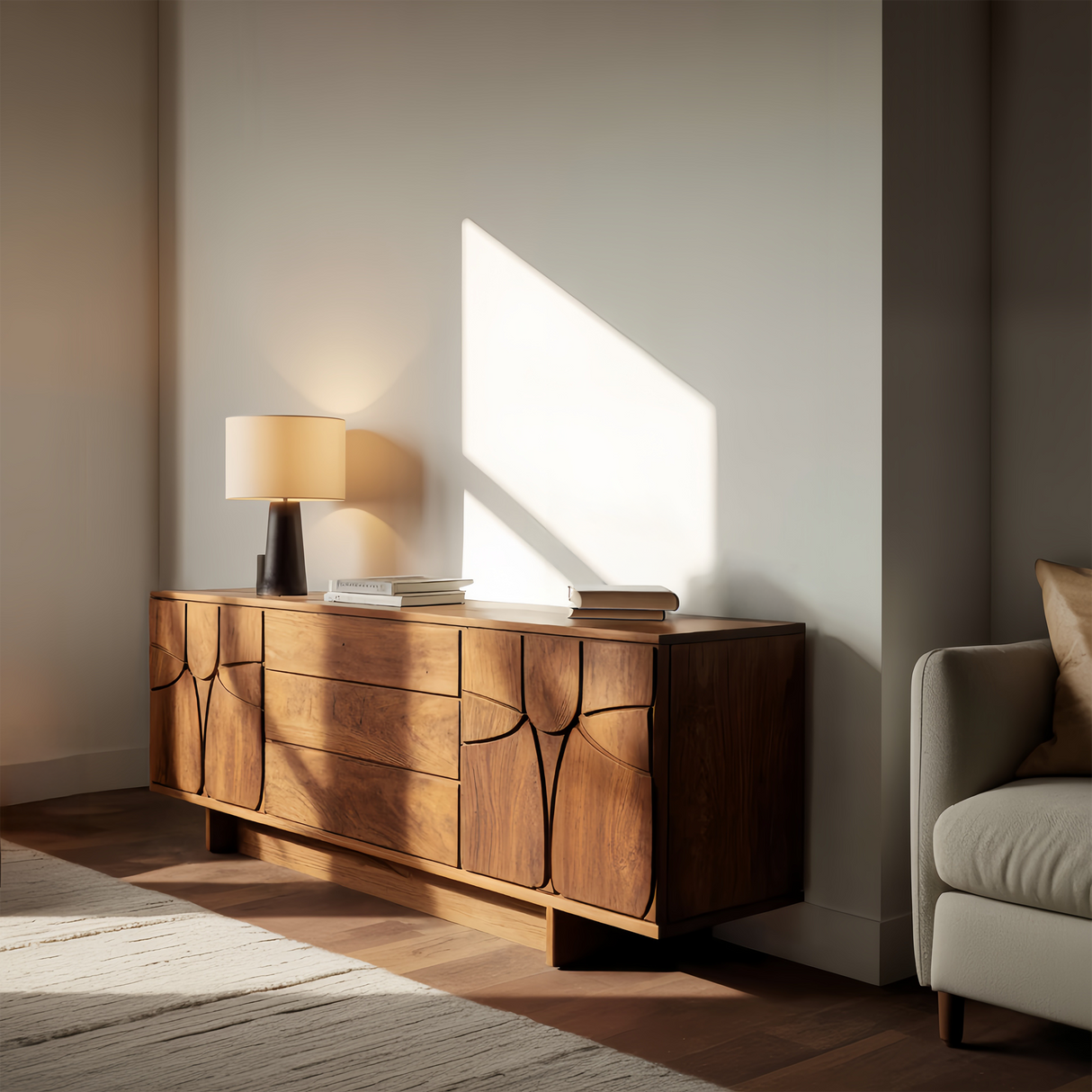 Modern Carved Sideboard For Living Room Or Dining