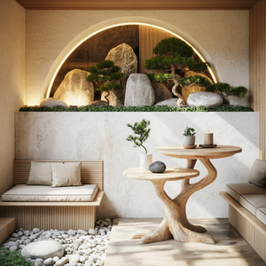 Rustic Round End Table For Living Room Decor