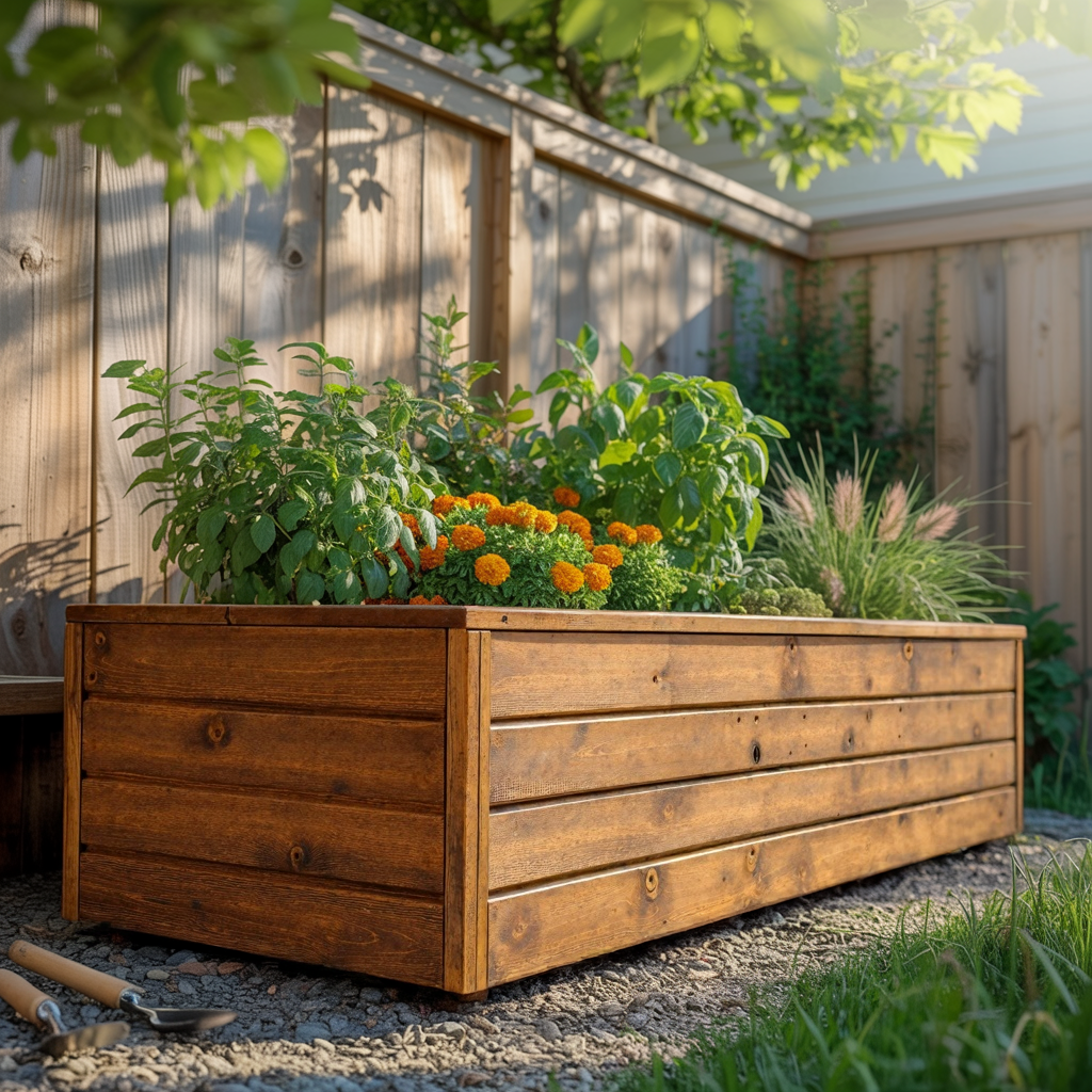 Stylish Solid Wood Planter Box For Garden Use