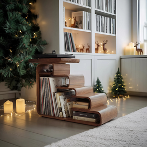 Handcrafted Record Stand For Living Room Vintage Christmas