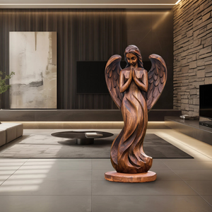 Rustic Abstract Sculpture For Furniture Wall Centerpiece