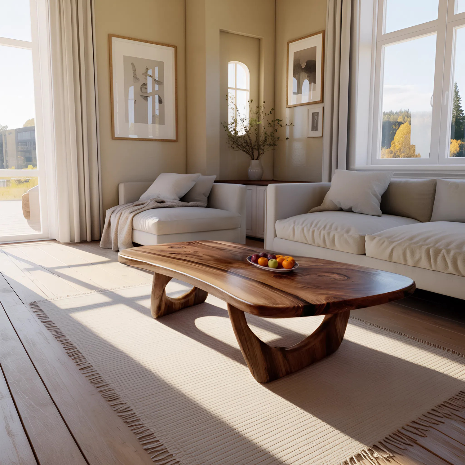 Rustic Solid Wood Coffee Table For Living Room Decor Ideas