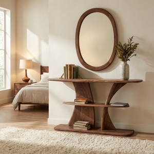 Farmhouse Solid Wood Console Table For Entryway Design And Storage