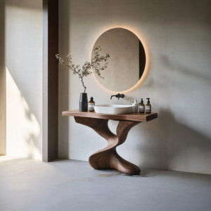 Farmhouse Solid Wood Vanity For Natural Bathroom