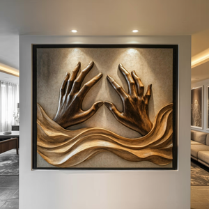 Handcrafted Wood Wall Sculpture For Living Room Charm