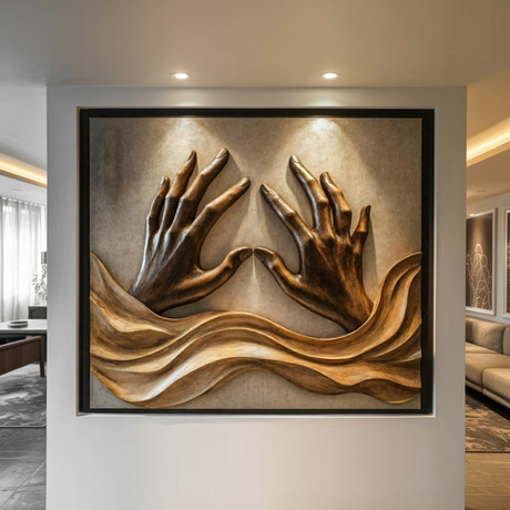 Handcrafted Wood Wall Sculpture For Living Room Charm