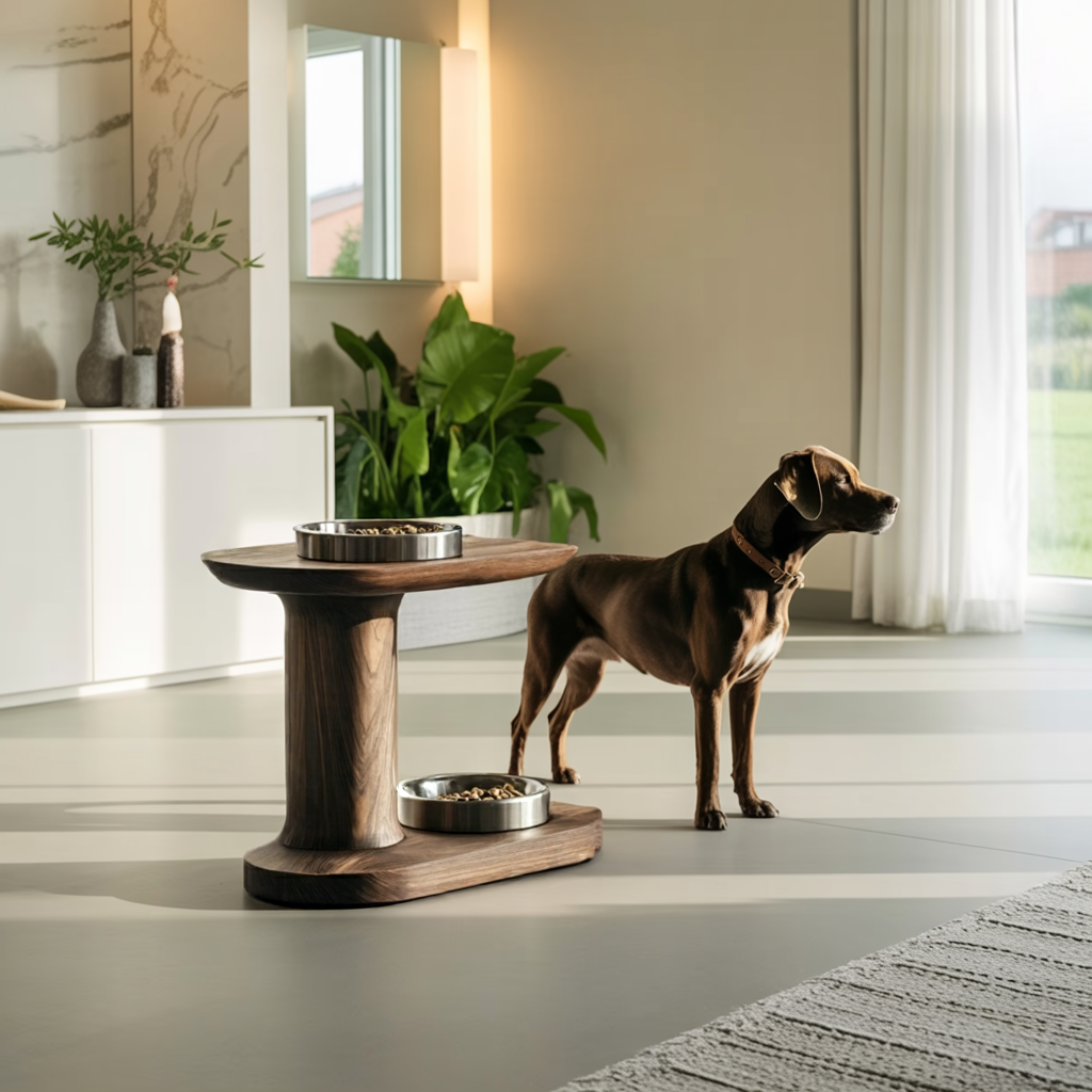 Rustic Handmade Dog Bowl Stand For Food And Water