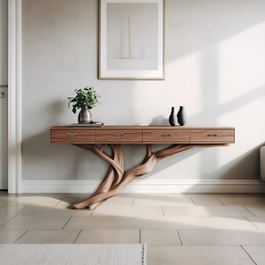 Mid Century Wooden Console Table For Living Room Contemporary Accent