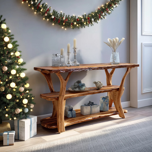 Modern Wooden Live Edge Console Table For Furniture Decor Xmas Collection