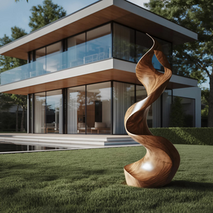 Rustic Large Wooden Sculpture For Furniture Art Feature