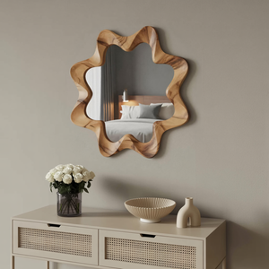 Modern Organic Wavy Flower Mirror Entryway Living Room Or Bedroom