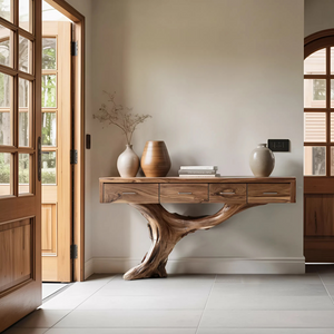 Farmhouse Solid Wood Dressing Table For Bedroom Decor And Storage