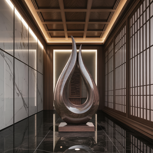 Handcrafted Solid Wood Abstract Decor Sculpture For Contemporary Interiors