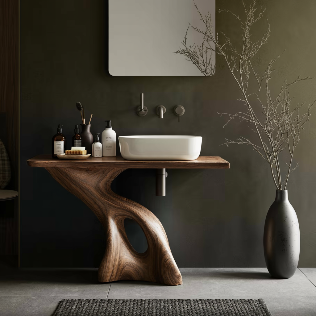 Rustic Solid Vanity For Vintage Bathroom Styling