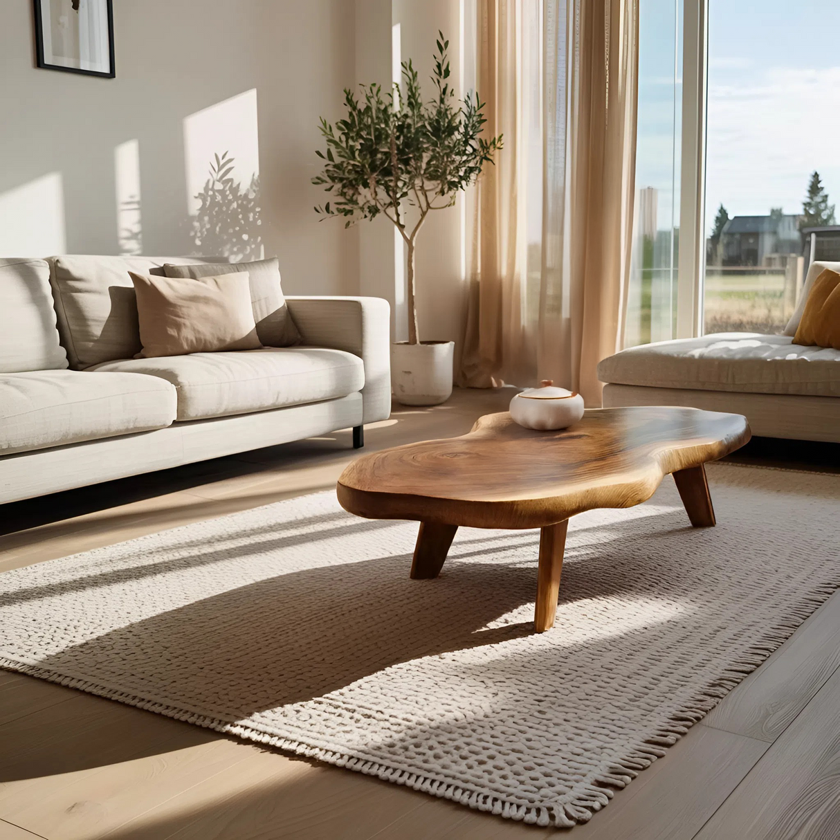 Farmhouse Solid Wood Coffee Table For Living Room Furniture