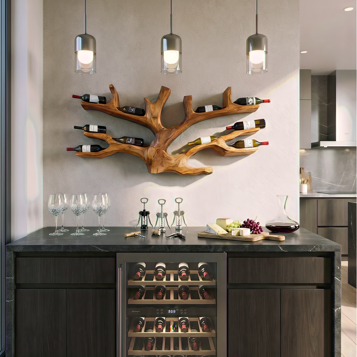 Artistic Wine Holder Wall Rack For Home Bar