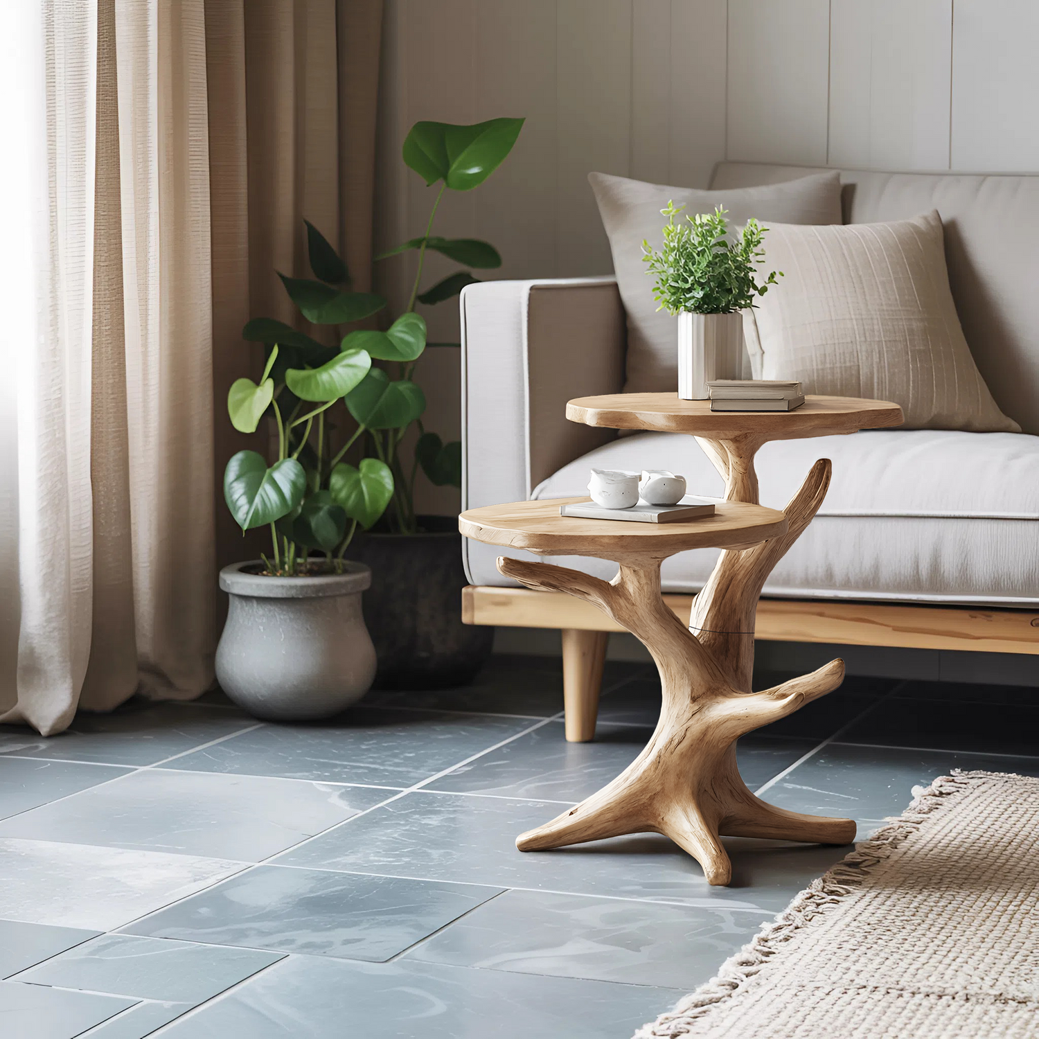 Mid Century Wooden End Table For Furniture Decor Elegant Living Room