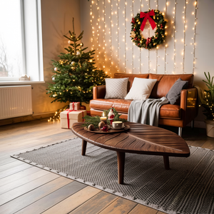 Mid Century Wooden Coffee Table For Christmas Living Room Decor