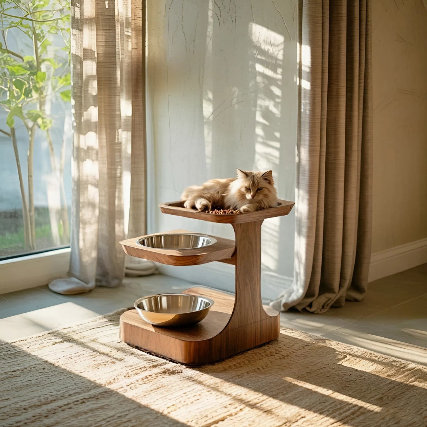 Farmhouse Feeding Stand For Dog Food Bowl Storage