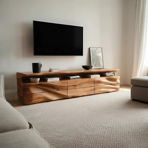 Modern TV Console With Shelf And Drawers For Living Room