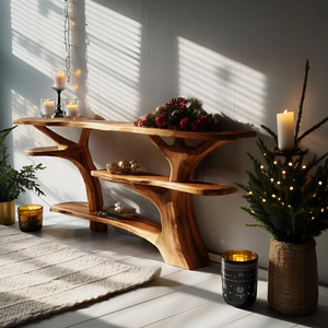 Modern Live Edge Entryway Table For Xmas Entryway Holiday Seasonal Accent