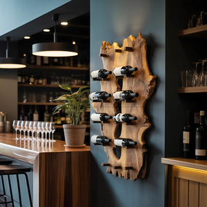 Mid Century Live Edge Wine Holder For Elegant Entryway Decor