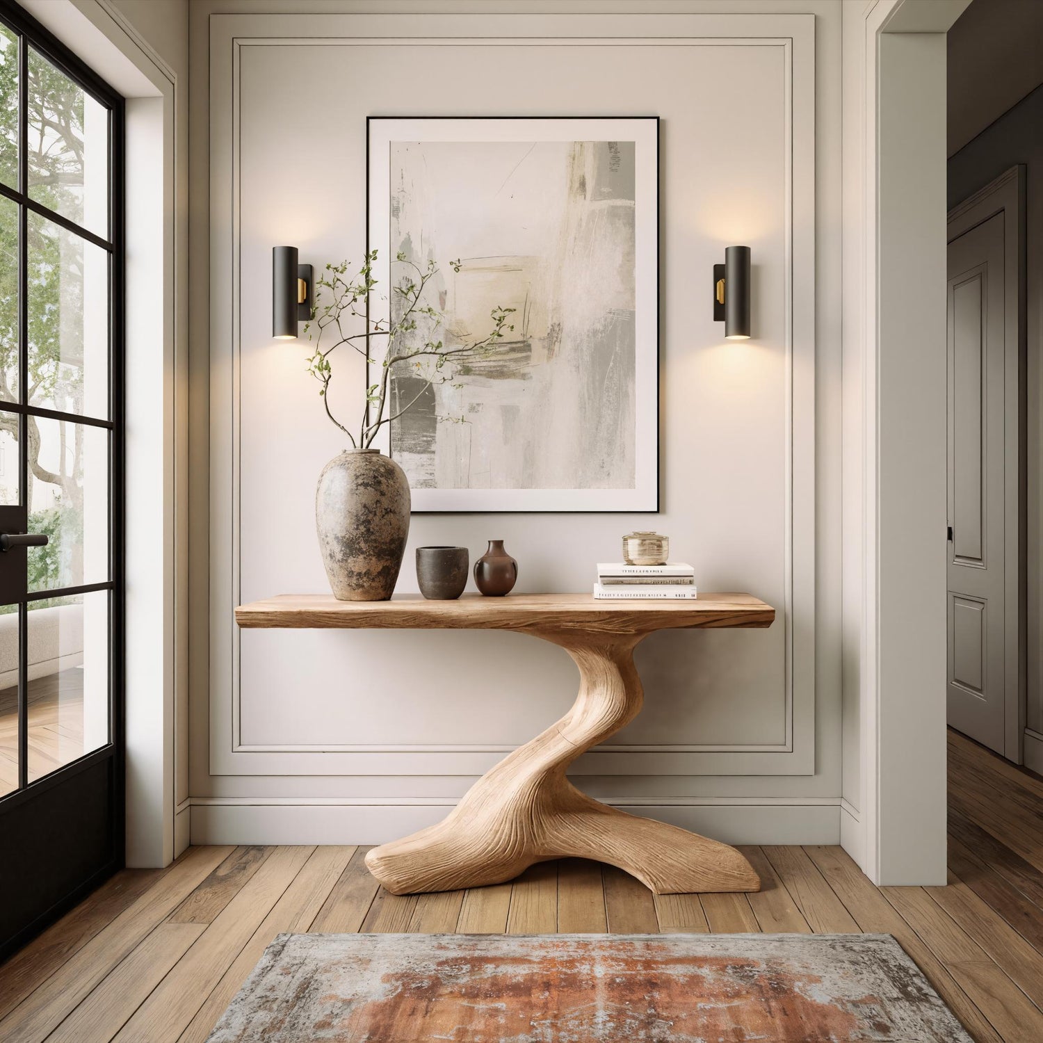 Mid Century Live Edge Desk For Living Room