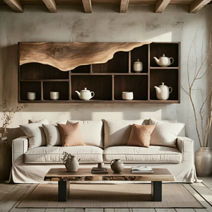 Farmhouse Bookshelf In Solid Wood For Living Room Style