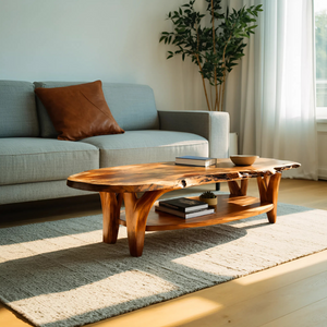 Modern Live Edge Coffee Table For Living Room Decor