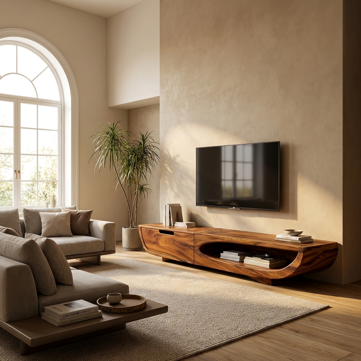 Modern TV Cabinet With Integrated Drawers For Living Room