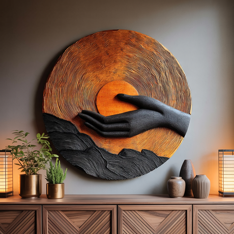 Modern Wooden Wall Art Sculpture For Entryway And Hallway Decor