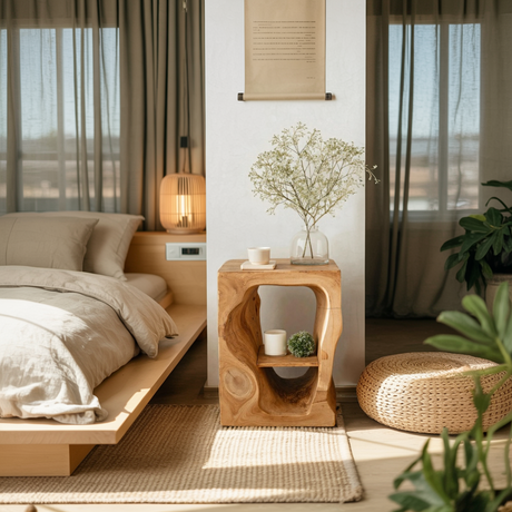 Mid Century Wooden Nightstand For Chic Bedroom Set