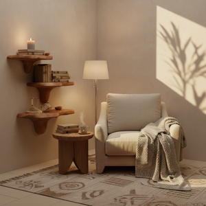 Farmhouse Wooden Mushroom Shelf For Cozy Bedroom And Entryway Design