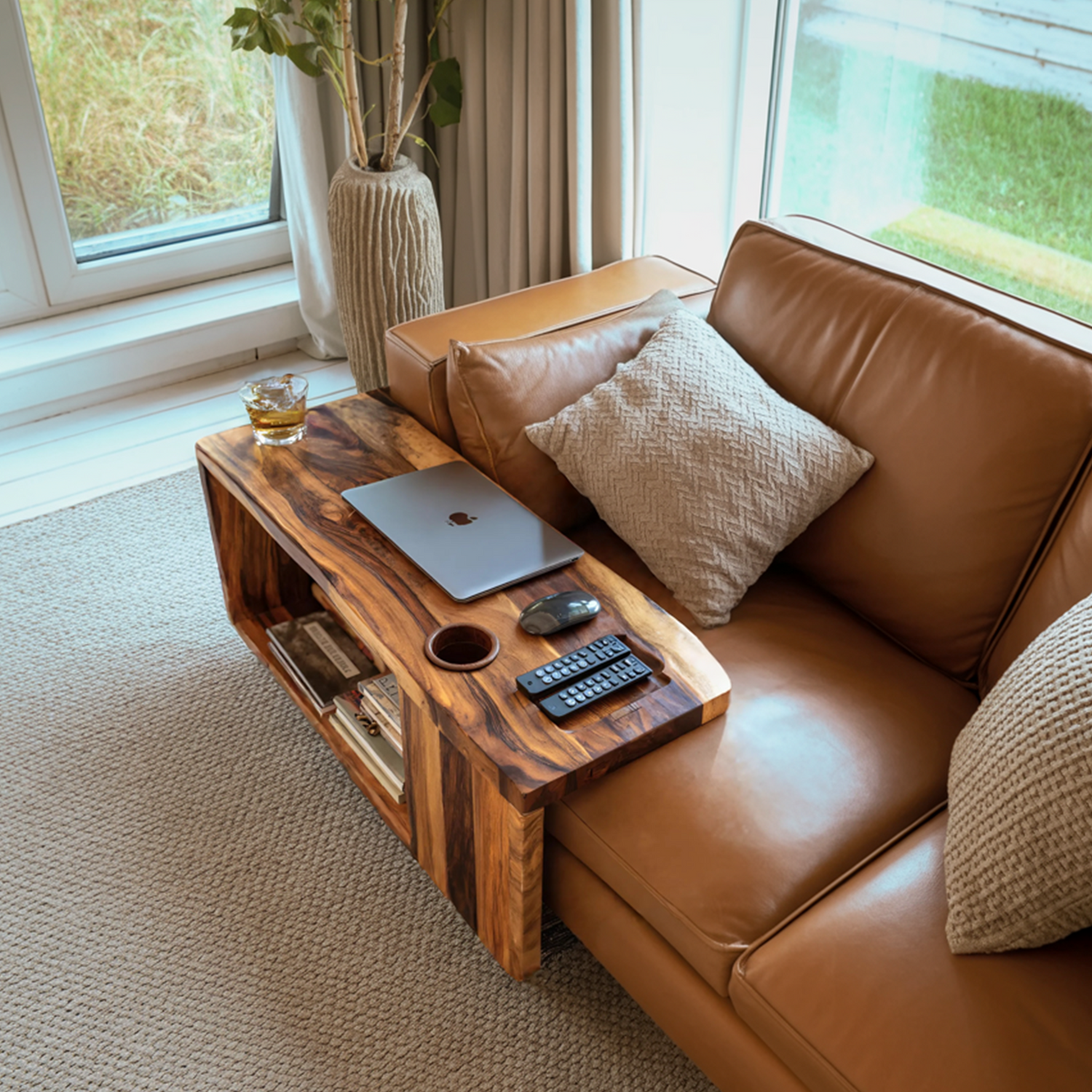 Rustic Live Edge Side Table For Warm Home Interior