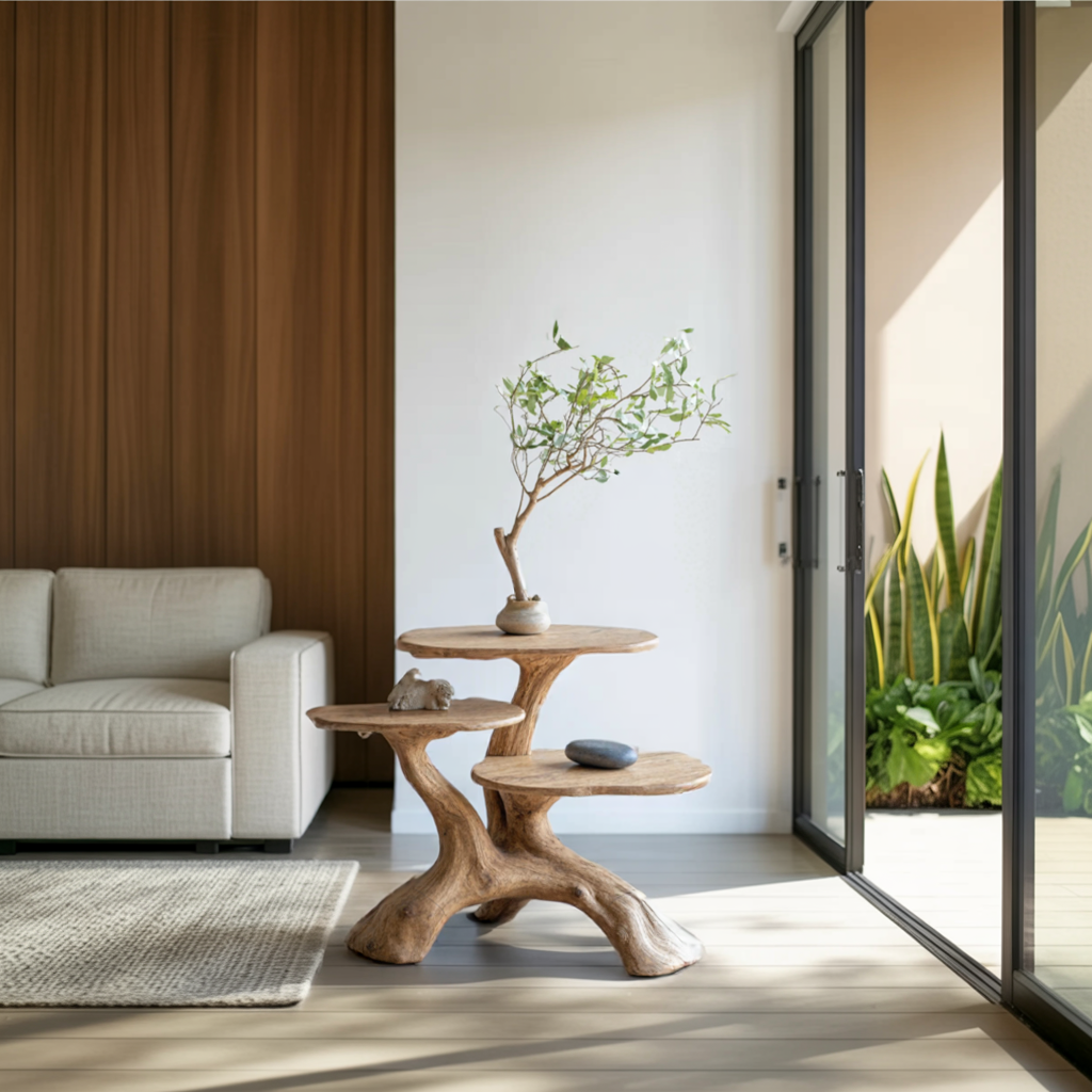 Handcrafted Solid Wood End Table Entryway Design